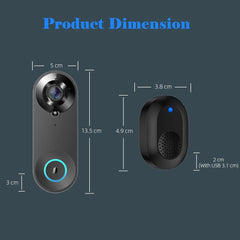 Smart-Dwelling - 1080P Wireless WIFI Doorbell Video Intercom with Camera, Tuya Smart Home Integration, PIR Motion Detection