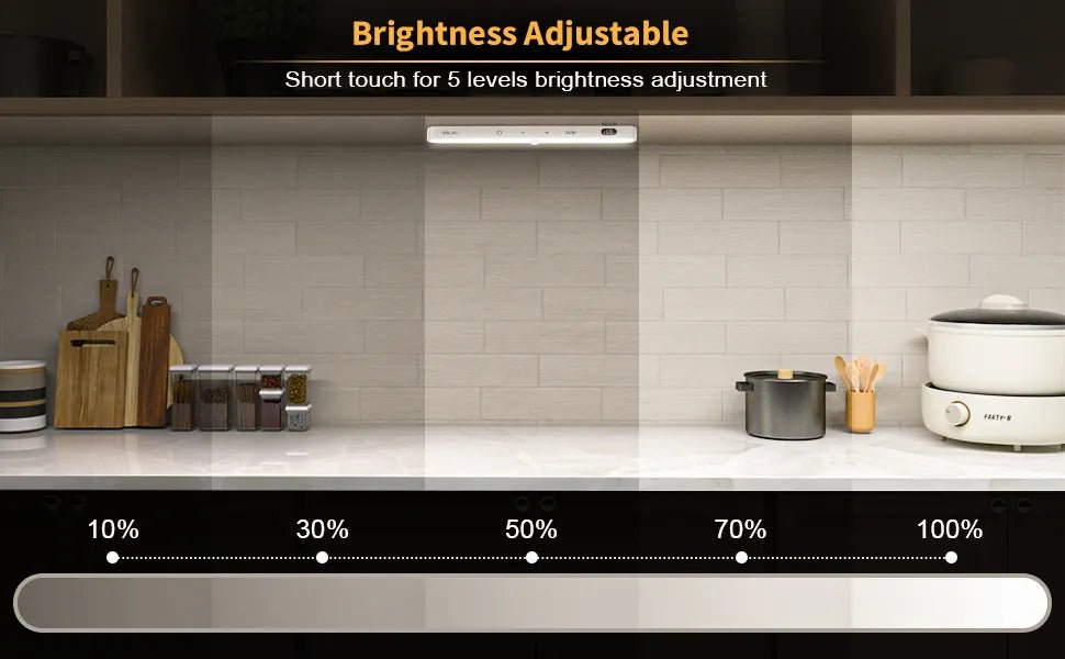Smart-Dwelling - Cool White Motion Sensor Cabinet Light: Battery-Powered, 60 LED, Touch Light Bar, Wireless, Rechargeable (White) 🔖 SALE! 2 for £25!