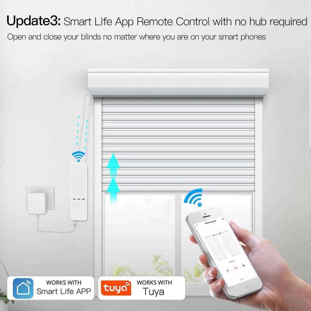 Smart-Dwelling - Smart Blinds Drive Motor with WiFi and RF Remote Control - Easy DIY Home Automation for Blinds and Shades