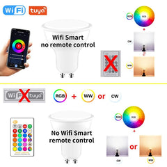 Smart-Dwelling - 4-Pack LED RGB Dimmable Lights IR Remote/Tuya Smart WiFi Control Compatible with Alexa Google Home