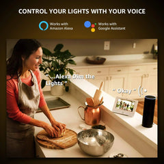 Smart-Dwelling - 4-Pack LED RGB Dimmable Lights IR Remote/Tuya Smart WiFi Control Compatible with Alexa Google Home