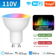 Smart-Dwelling - Tuya WiFi Zigbee Bluetooth GU10 Smart LED Bulbs RGBCCT 5W Dimmable, Smart Life App, Music Sync, Works with Alexa/Google