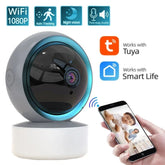 Smart-Dwelling - Tuya 1080P WiFi IP Camera Baby Monitor - 360° PTZ, Motion Detection, 2-Way Audio, Night Vision