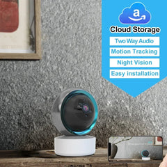 Smart-Dwelling - Tuya 1080P WiFi IP Camera Baby Monitor - 360° PTZ, Motion Detection, 2-Way Audio, Night Vision