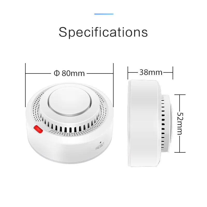 Smart-Dwelling - Tuya WiFi and Bluetooth Smoke Detector Fire Alarm Home Security System Compatible with Google Home and Alexa