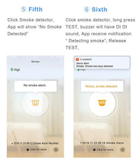 Smart-Dwelling - Tuya WiFi and Bluetooth Smoke Detector Fire Alarm Home Security System Compatible with Google Home and Alexa