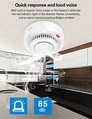 Smart-Dwelling - Tuya WiFi and Bluetooth Smoke Detector Fire Alarm Home Security System Compatible with Google Home and Alexa