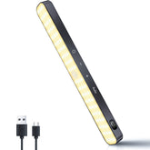 Smart-Dwelling - Warm Light Motion Sensor Cabinet Light: Battery-Powered, 60 LED, Touch Light Bar, Wireless, Rechargeable (Black) 🔖 SALE! 2 for £25!