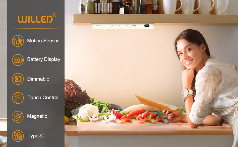 Smart-Dwelling - Warm Light Motion Sensor Cabinet Light: Battery-Powered, 60 LED, Touch Light Bar, Wireless, Rechargeable (White) 🔖 SALE! 2 for £25!