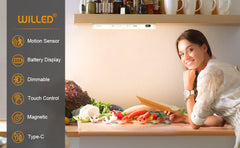 Smart-Dwelling - Warm Light Motion Sensor Cabinet Light: Battery-Powered, 60 LED, Touch Light Bar, Wireless, Rechargeable (White) 🔖 SALE! 2 for £25!