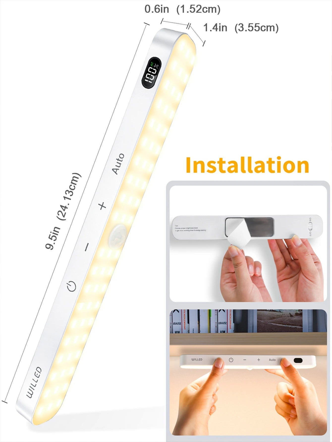 Smart-Dwelling - Warm Light Motion Sensor Cabinet Light: Battery-Powered, 60 LED, Touch Light Bar, Wireless, Rechargeable (White) 🔖 SALE! 2 for £25!
