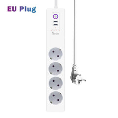 Smart-Dwelling - WiFi Bluetooth Voice Remote Control Smart Plug Power Strip Extension Cord Multi Plug Timer Socket